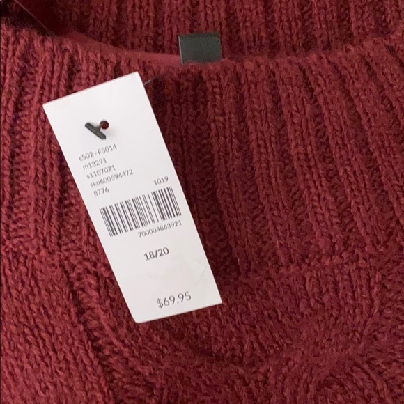 Lane Bryant Double Cable knit sweater Maroon 18/20 - Picture 2 of 3